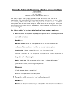 Outline for Post-Initiate Membership Education for Tau Beta Sigma