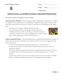 SEQUENCES and SERIES MODELS GRADED PROBLEMS