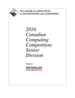 2016 Canadian Computing Competition: Senior Division