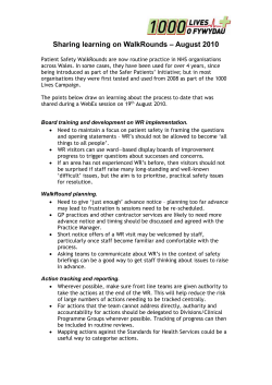 Sharing WalkRound learning 2010