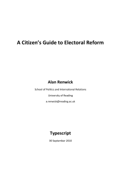 Renwick 2011 Electoral Sy Renwick 2011 Electoral System