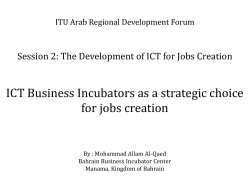 ICT Business Incubators as a strategic choice for jobs creation