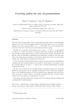 Covering radius for sets of permutations