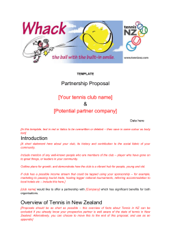 TEMPLATE Partnership Proposal [Your tennis club name