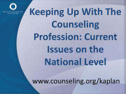 Keeping Up With The Counseling Profession