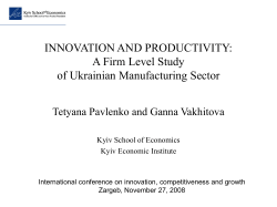 INNOVATION AND PRODUCTIVITY: A Firm Level Study Of