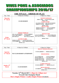 the finals - order of play