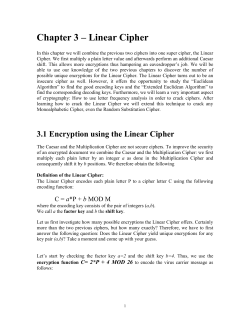 Chapter 3 – Affine Cipher