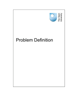 Problem Definition - The Open University