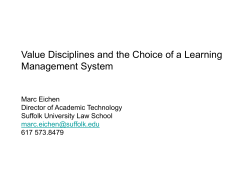 Value Disciplines and the Choice of a Learning Management