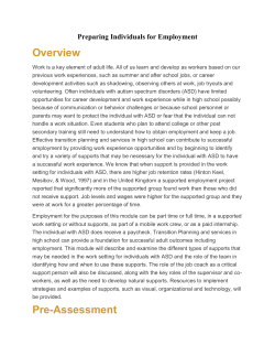 On the Job Strategies for Individuals with ASD