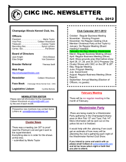 newsletter editor - Champaign Illinois Kennel Club