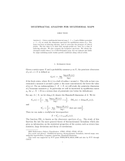 MULTIFRACTAL ANALYSIS FOR MULTIMODAL MAPS 1. Given a
