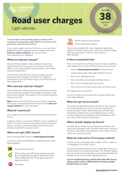 Road user charges - NZ Transport Agency