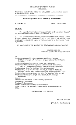 government of andhra pradesh - Commercial Taxes Department