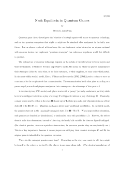 Nash Equilibria in Quantum Games