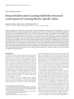 Human reinforcement learning subdivides structured action spaces