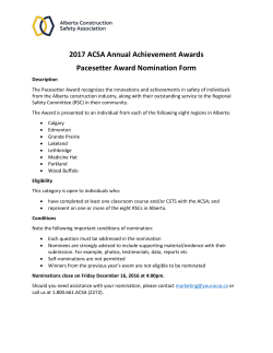 2017 Pacesetter Nomination Form