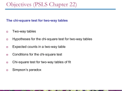 The chi-square test for two-way tables