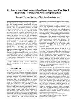 Preliminary results of using an Intelligent Agent and Case Based