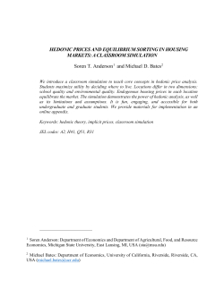Hedonic Prices and Equilibrium Sorting in Housing Markets: A