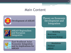 Economic Development and Integration in Southeast Asia Economic