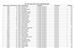 P.G Previous Part-I (Provisional Result)