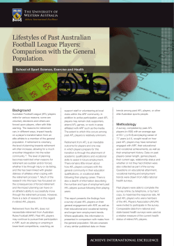 Lifestyles of Past Australian Football League Players: Comparison