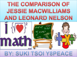 the comparison of jessie macwilliams and leonard nelson