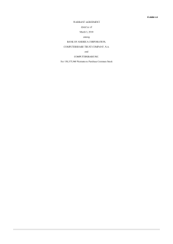 Exhibit 4.1 WARRANT AGREEMENT dated as of March 3, 2010