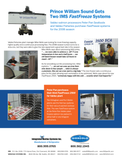 Prince william Sound gets Two IMS FastFreeze Systems