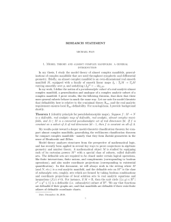 RESEARCH STATEMENT 1. Model theory and