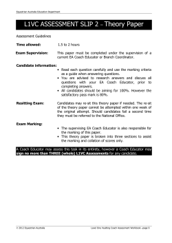 L1VC ASSESSMENT SLIP 2 &ndash; Theory Paper