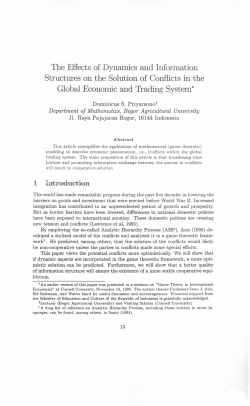 The Effects of Dynamics and Information Structures on the Solution