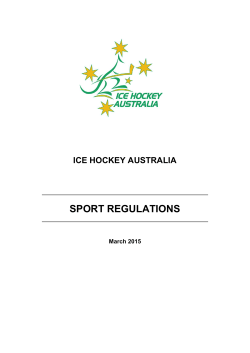 Sport Regulations. - Ice Hockey Australia