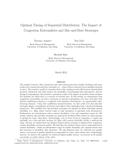 Optimal Timing of Sequential Distribution: The Impact of Congestion