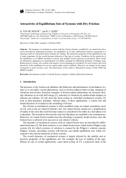 Attractivity of Equilibrium Sets of Systems with Dry Friction