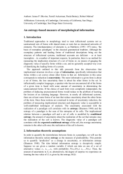 An entropy-based measure of morphological information