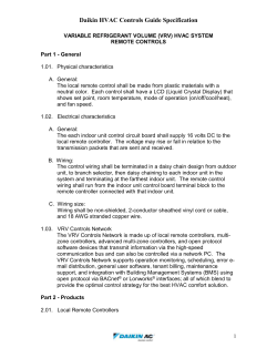 Part 1 - VRV CONTROLS
