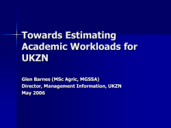 Towards Estimating Academic Workloads for UKZN