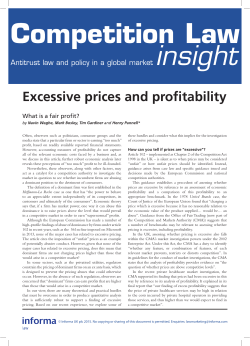 Excessive prices and profitability