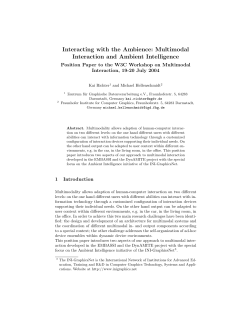 Multimodal Interaction and Ambient Intelligence
