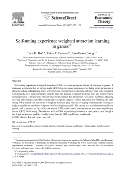 Self-tuning experience weighted attraction learning in games