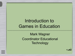 Introduction to Games in Education