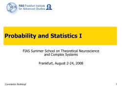 Probability and Statistics I