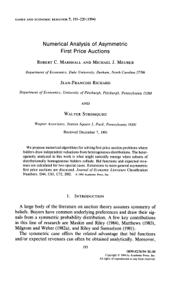 Numerical Analysis of Asymmetric First Price Auctions