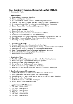 Time-Varying Systems and Computations WS 2011/12