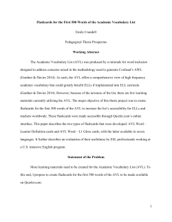 Flashcards for the First 500 Words of the Academic Vocabulary List