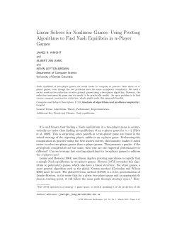 Linear solvers for nonlinear games: using pivoting algorithms to find