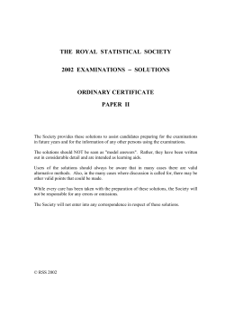 Higher Certificate 2001, Paper I, Statistical Theory, Question 8